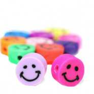 Polymeer kralen smiley multicolor