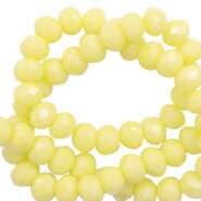 Facet kralen 6x4mm,&nbsp; Sunshine yellow pearl