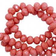 Facet kralen sunshine red pearl 6x4mm