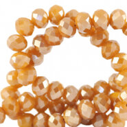 Facet kralen 6x4mm,&nbsp; bleached apricot orange