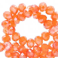 Facet kralen 6x4mm,&nbsp; Warm comfort orange pearl