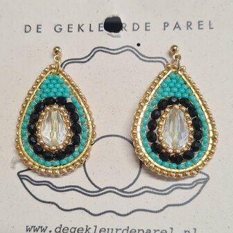 Handgemaakte druppel oorhangers turquoise