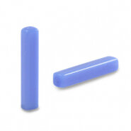 Glaskraal tube Princess blue 20x4mm