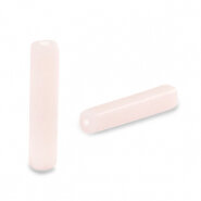 Glaskraal tube Nude Pink 20x4mm
