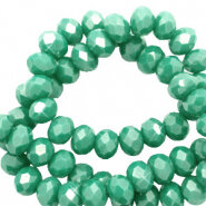 Facetkraal rondel malachite green 4x3mm