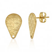 RVS oorstekers drop met oogje goud