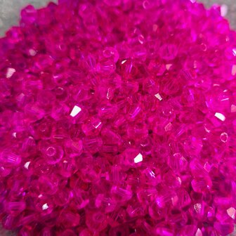 Konische glaskraal fluor pink 4mm