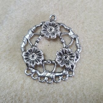 Bohemian hanger rond Antiek Zilver