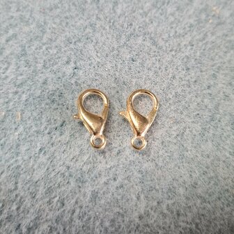 Karabijn slotje Licht goud 12mm