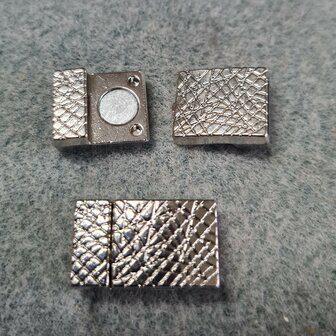 Magneet leerslot voor plat leer silverplated