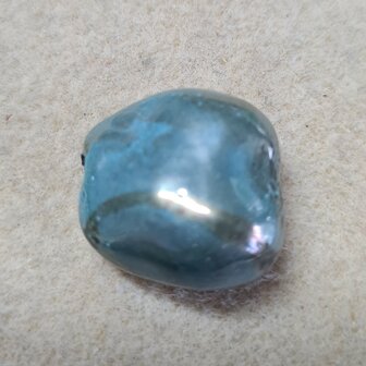 Keramieke kraal 23mm blauw bewerkt