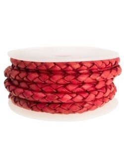 leer-gevlochten-3mm roze
