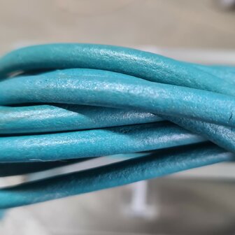 DQ leer 5 mm Turquoise groen