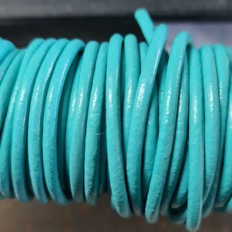 DQ Leerkoord rond 2mm turquoise groen