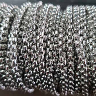Stainless steel (RVS) jasseron 3mm hoekig