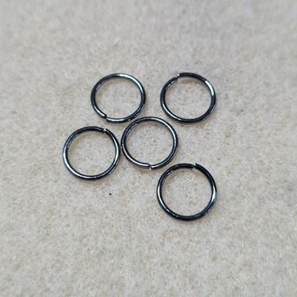 Buigringetjes Black Nickel  8x1mm