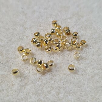 Knijpkralen Goldplated 2mm