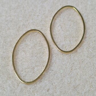 Metalen Ovale gesloten ring goud 26x16mm