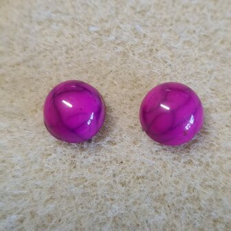 Donker roze cabochon voor 8mm kastje