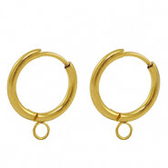 RVS oorringen Goud 18mm