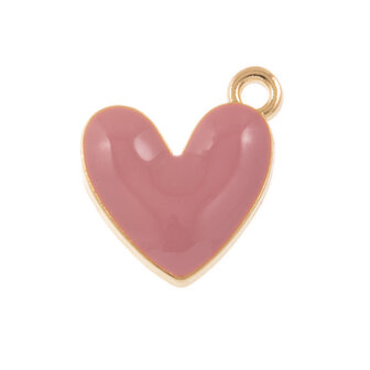 Hanger enamel hartje Rose brown
