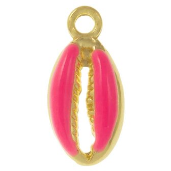 Bedel enamel kauri schelp hot pink