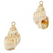 Schelp hanger wulk creamy white gold
