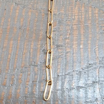 RVS goud langwerpige schakelketting 