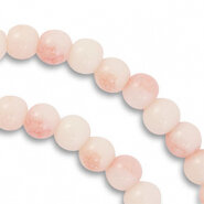 Glaskraal Light coral pink white 6mm