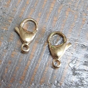 RVS Karabijn slotje Gold 15mm
