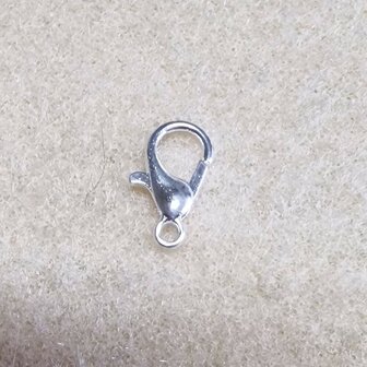 Karabijn slotje Silver Plated 12mm