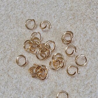 RVS jumpringetjes goldplated 6x0.8mm