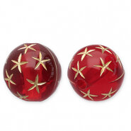 Acryl kraal rond 12mm rood goud