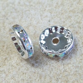 Strass rondelschijf AB12mm zilver