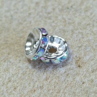 Strass rondelschijf AB10mm zilver