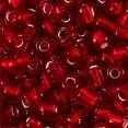 Glas rocailles Silverlined dark red 4mm