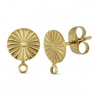 RVS oorstekers waaier met oogje goud
