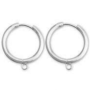 RVS oorringen silver21mm met oog