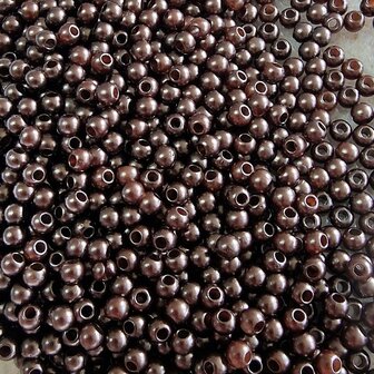 Hars kraal 3mm parelmoer donker bruin