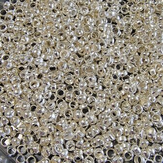 Knijpkralen Silver plated 3mm