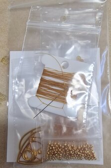 Zelfmaakpakket Oorhangers goud met gele facetkralen
