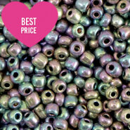Glas rocailles Metallic shine multicolour silver 3mm