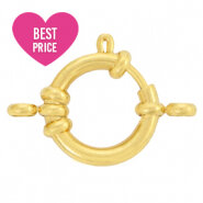 RVS boeislot goud met oogjes 14mm