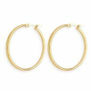 RVS oorringen goud 30mm 