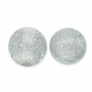 Acryl kraal met glitter grey silver 12mm