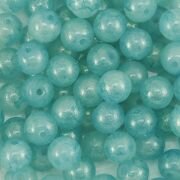 Glaskraal groen glitter 8mm