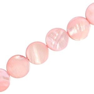 schelpkraal rond 15mm licht koraal roze