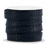 plat-leer-croco-dark midnight blue-10mm