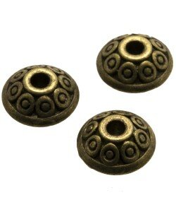 Metalen kralen disc 4x7mm brons