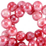 glaskraal-rond-10mm-donker rose rood